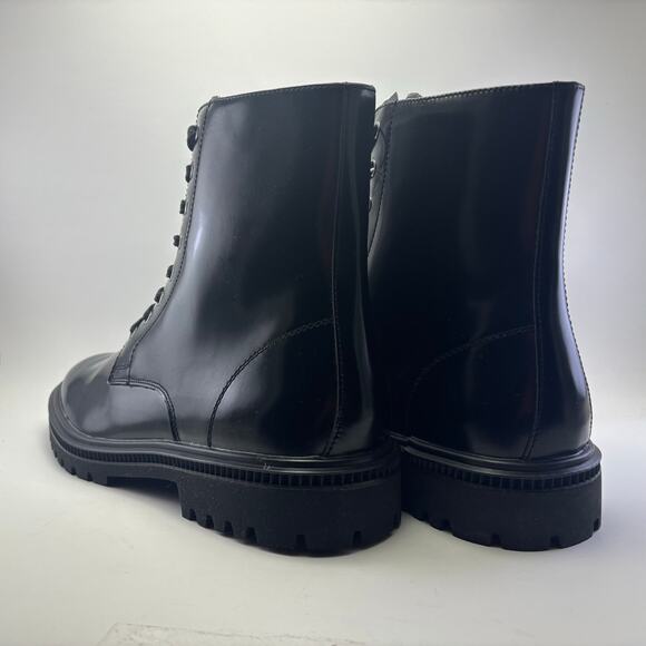 NWT EXPRESS Black Leather Boots Men’s Size 10 main image 5